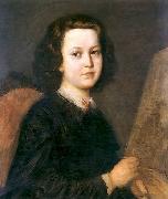 Aleksander Kotsis Portrait of a paintress Jezefina Geppert painting